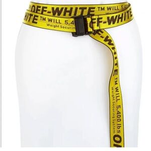 Off-White Vibrant Yellow Belt with Black Accents